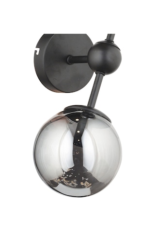 Lampaluce Spazio Modern Tasarım 2'li Aplik Siyah Füme Cam Siyah