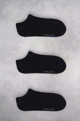 GRIMELANGE Baldemar Erkek Organik Pamuklu 3 Lü Paket Siyah Çorap Siyah