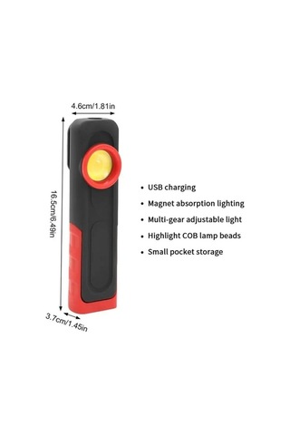 Ebitda Araba Usb Led Çalışma Muayene Işığı, Kompakt, Manyetik Stand, Su Geçirmez, 500lm Lümen