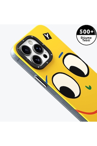 Apple Uyumlu iPhone 14 Pro Max Kılıf Magsafe Özellikli Sunshine Tasarımlı Youngkit Daily Happy Serisi Sarı