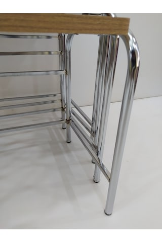 Zigon Sehpa 4'Lü Metal Model Transmisyon Nikelaj Ayak Somono Dalg