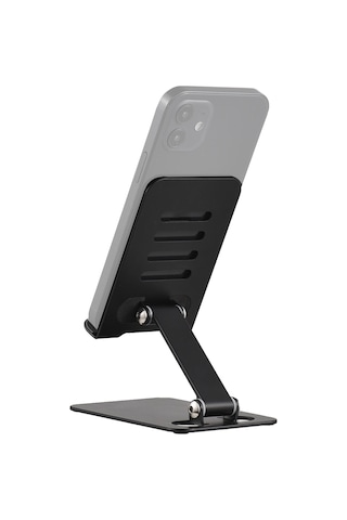 Konesam Alüminyum Masaüstü Telefon/tablet Tutucu - Açı Ve Yükseklik Ayarlanabilir - Siyah