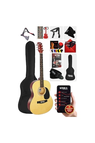 Midex Rg-550nt Pack Kaliteli Kesik Kasa Natural 40 İnç Akustik Gitar Seti 4/4 Yetişkin