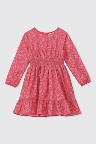 Panço Kız Çocuk Desenli Pembe Elbise 2621gk26018