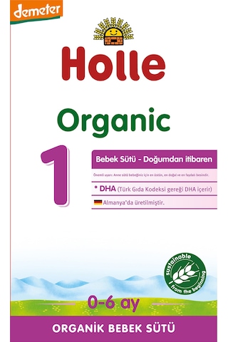 Holle 1 Organik Bebek Sütü 400 G 5 Adet