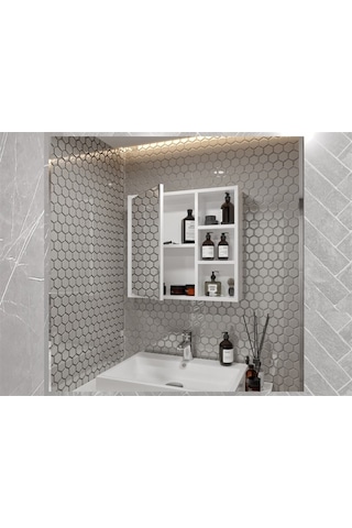 Banyo Tuvalet Aynalı Dolap 65' Çok Renkli