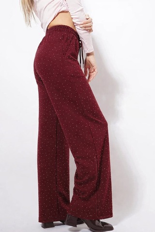 Unika Boutique Cerli Taş İşlemeli Eşofman Bordo