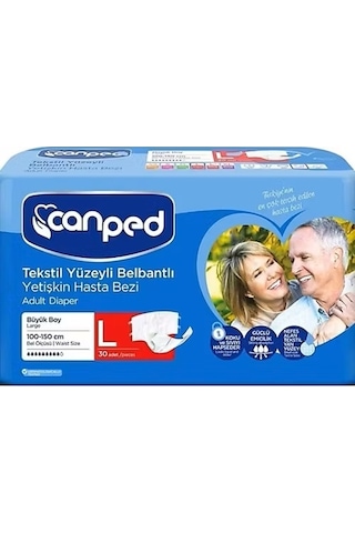 Canped Belbantlı Hasta Bezi Büyük Boy Large 30 lu