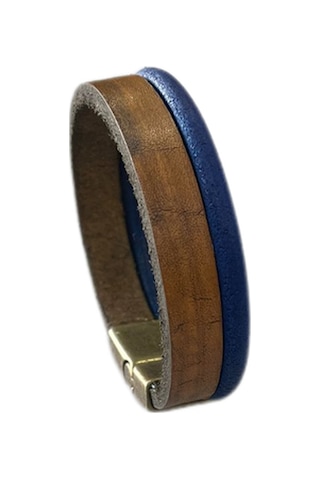 Lnleather Özel Tasarım Butik Üretim El Yapımı Unisex Deri Bileklik Tabamavi Çok Renkli