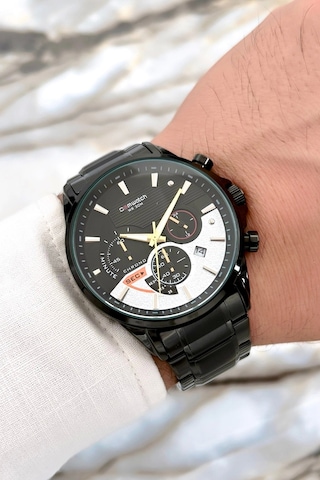 Comwatch Çelik Kordon Erkek Kol Saati, Crono Fonksiyonlar Aktif, Bileklik Siyah Sdcmw014 Siyah