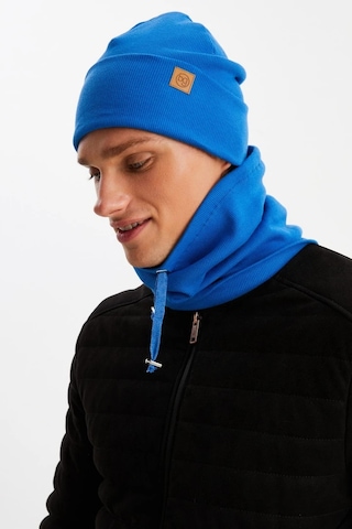 Erkek Balıkçı Style %100 Pamuklu Kaşkorse, Terletmez, Ultra Hafif, Yumuşak Bere Boyunluk Takım - Standart / Mavi Mavi