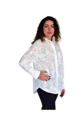 Kadın Yazlık Otantik Çiçekli Gömlek Bgl-st04249 Ekru
