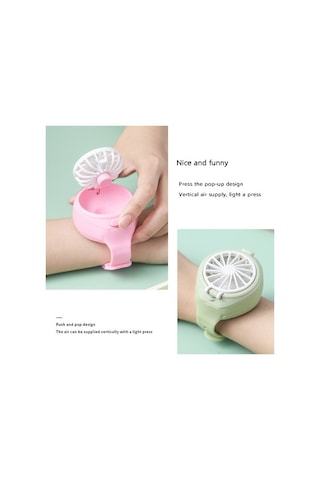 Taşınabilir Mini Mekanik Saat Fanı El Ultra Sessiz Üçüncü Vites Hızlı Hava Soğutucu Usb Katlanır Cep Fanı Pembe 5027 Renkli