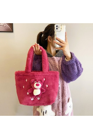 Kadın Geniş Kapasiteli Çift Taraflı El Çantası-pembe Pembe