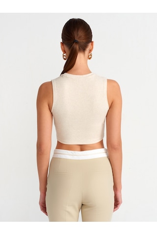 Dilvin Crop Top Bej Melanj
