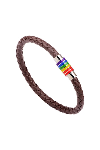 Padalink Lgbt Onur Deri Bilezik, Renkli Gökkuşağı Desenli, Dayanıklı Örgü, Magnetik Bakır Kapan, Sevgi Söyleyişi Hediyesi Bronz