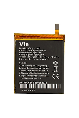Casper Vıa V8C Batarya 2500 Mah
