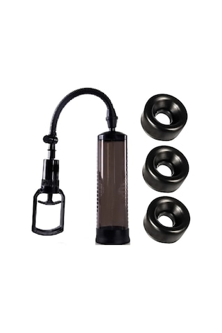 Hızlı Express Dreambox Pump King Penis Vakum Pompası + 3 Adet Penis Pompası Yedek Başlık