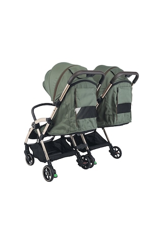 Merkür Bebe Ruby Birleşip Ayrılabilen Kabin Boy İkiz Bebek Arabası - Yeşil