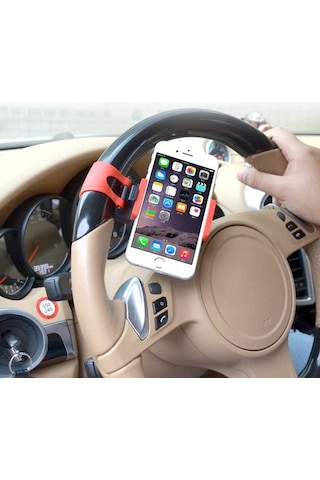 Kilifone - Araç Telefon Tutucu Araç Direksiyon Telefon Tutucu - Siyah-kırmızı - T10469 Siyah-kırmızı