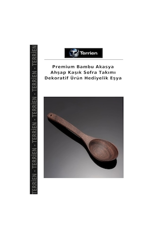 Premium Bambu Akasya Ahşap Kaşık Sofra Takımı Dekoratif Ürün Hediyelik Eşya Çok Renkli