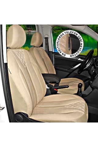 T1 Serisi Ford Tourneo Courier 2014+ Uyumlu Krem Ticari Tay Tüyü Koltuk Kılıfı