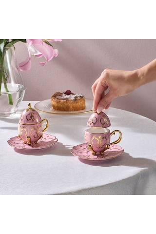 Karaca Faberge Egg 2 Kişilik Kahve Fincanı Pembe 90 Ml Pembe