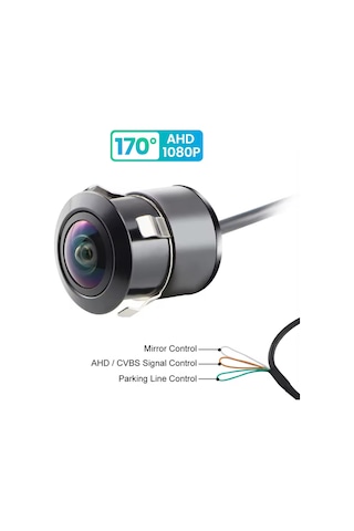 Geri Görüş Park Kamerası 1080p Ahd 170 Derece Balık Gözü Ahd-cvbs Park Çizgi Ayarlı Su Geçirmez