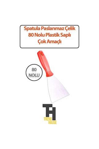 Spatula Paslanmaz Çelik 80 No'lu Plastik Saplı Çok Amaçlı