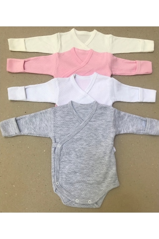 Özdemirlitekstil Bebelino Çıtçıtlı Badi Kruvaze (4 Lü Paket) (456578077) Çok Renkli