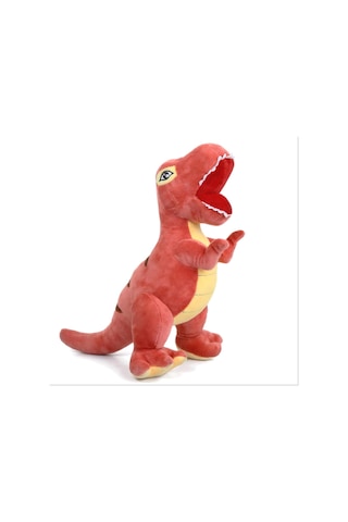 İthal Soft Kumaş Xl Boy Dinozor Tyrannosaurus T-rex Figür Peluş Oyuncak Uyku & Oyun Arkadaşı 55 Cm. Turuncu