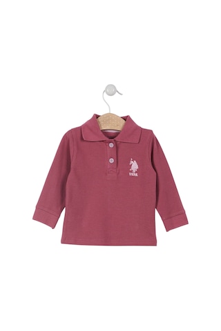 U.S. Polo Assn. Lisanslı Classic Bebek Uzun Kol Yakalı Sweatshirt Gül Kurusu