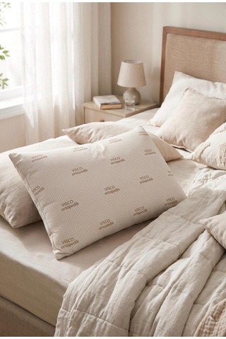 Ortopedik Yastık Visco Teknolojili Hafızalı Dolgulu Yastık 50 X 70 Cm Bej - 942321451 Bej