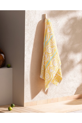 Madame Coco Herbert %100 Pamuk Plaj Havlusu - Turkuaz - 70x150 Cm Hvlu0000000226 Sarı