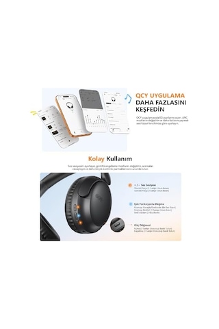 H2s Lite 6.0 Bluetooth Kulaklık Enc Net Çağrı - Çift Cihaz 40 Mm Dinamik Sürücü - 60 Saat Dinle Beyaz