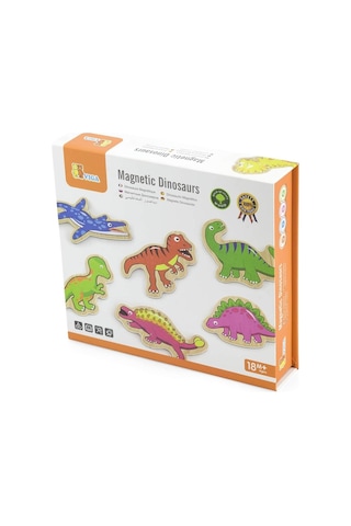 Ahşap Manyetik Dinazorlar Buzdolabı Mıknatısları 20 Parça