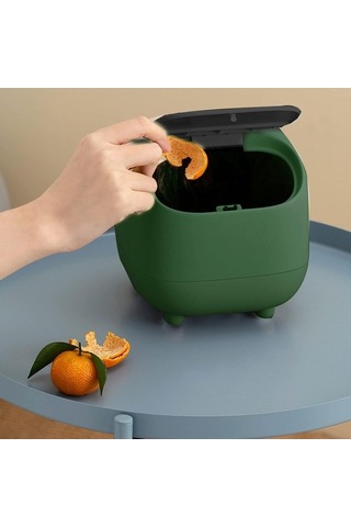 Fastbuy Xj-cute Mini Masaüstü Çöp Kovası Kapaklı Çift Taraflı Çöp Kovası Çoklu Senaryolara Uygun Çöp Kovası