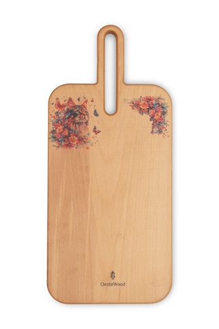 Yekpare Masif Ahşap Sunum Kesme Tahtası Desenli Kayın Medium 11