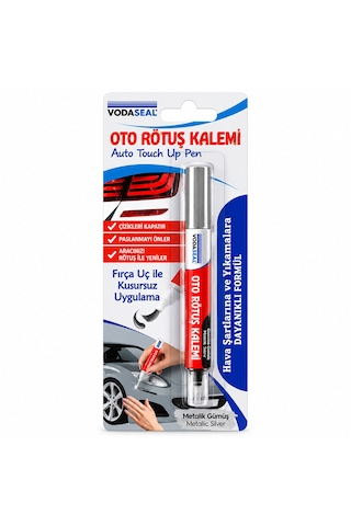 12 Adet Metalik Gümüş Oto Rötuş Kalem Fırça Uç 5ml