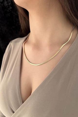 Fiyonk Kuyumculuk 14 Ayar Altın İtalyan Balık Sırtı Zincir İnce 2,50 MM 001