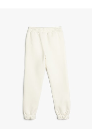 Koton Jogger Eşofman Altı Kalp Baskılı Beli Lastikli Cepli Ekru 5wkg40110ak Ekru