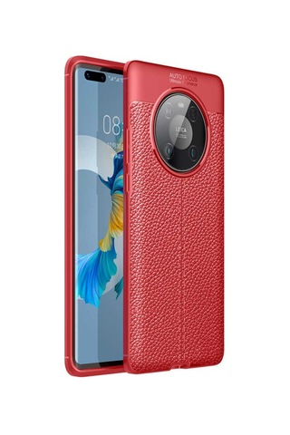 Huawei Mate 40 Pro Kılıf Zore Niss Deri Desenli Silikon Kılıf
