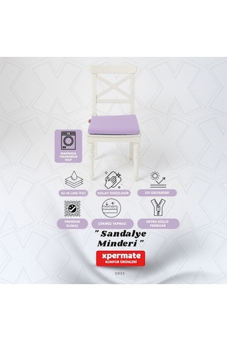 Xpermate 6'lı Sandalye Minderi Su İtici Kumaş 40 x 40 CM Lila