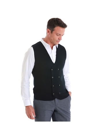 Hatemoğlu Lacivert Regular Fit Düz Kruvaze Triko Yelek 34171023a001 005