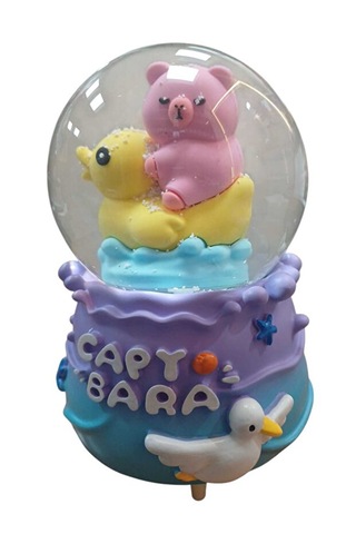 Capy Bara Jumbo En Büyük Boy Kar Küresi Püskürtme Motorlu Müzikli Işıklı Yılbaşı Hediyesi -