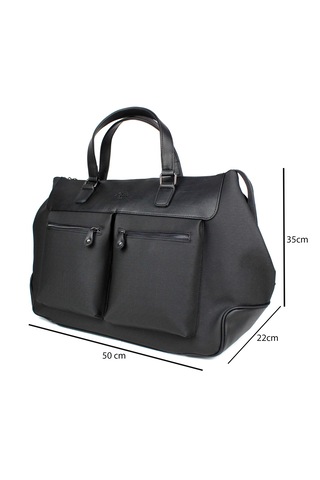 Siyah Seyahat Çantası Spor Çanta Unisex Kanvas Kumaş El Valizi Siyah