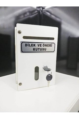 Beyaz Küçük Boy Ahşap Dilek Ve Öneri Kutusu