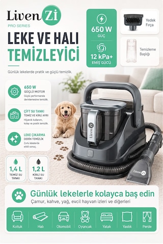 Livenzi Jjb-737 Koltuk Halı Yıkama Ve Leke Çıkartma Makinesi-gri