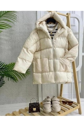 Lovie Moda Kadın Torba Cepli Mont Bej