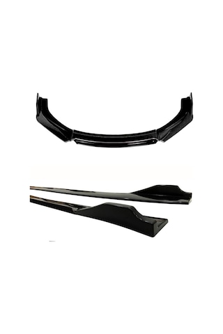 Opel Mokka 2020+ Siyah Şeritli Renkli Ön Lip Ve Yan Marşpiyel Seti